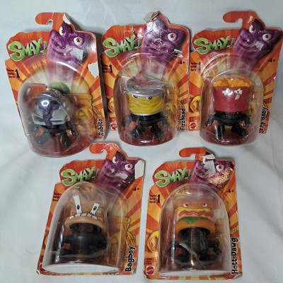 Lot Of 5 Mattel 2004 Smax! Series 1 Fizzhead Fry Baby Hott Dawg Roboto & Bagboy