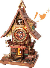 3D Wooden Puzzles for Adults, Cuckoo Clock Model Kit, Room Home Decor DIY Watch