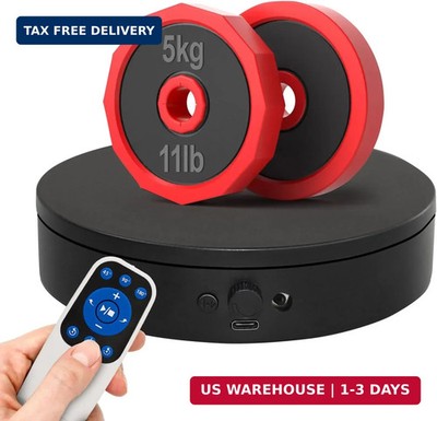 Motorized Rotating Display Stand with Remote, 4.53in 360 Electric Turntable for