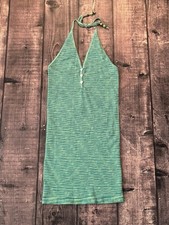 Y2K Forever 21 Green Knit Halter Mini Dress Swim Cover-Up NWOT