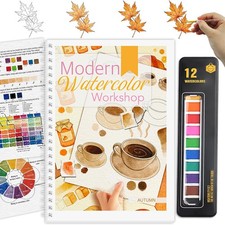 Watercolor Workbook, Watercolor Workbook Paint Book Beginner Friendly with 12...