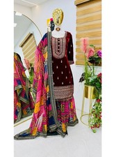Pakistani Ready to Wear Sharara Suit Indian Bollywood Party Wear Salwar Kameez