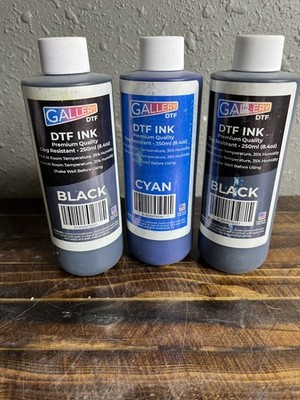 Gallery DTF Premium Clog Resistant Ink 250ml 3-Pack CMY High Quality Formula