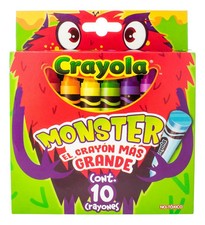 Crayola Monster Jumbo Crayons 10 Count Extra Thick Assorted Colors New
