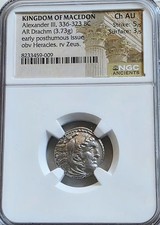 Macedon Alexander III Drachm NGC CH AU Ancient Silver Coin