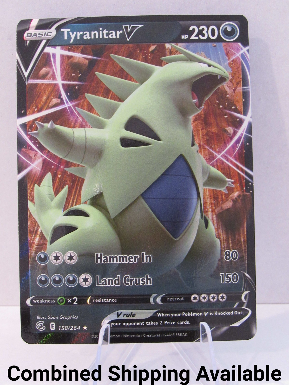 Tyranitar V 158/264 SWSH08: Fusion Strike NM Full Art English 17283