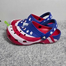 Crocs Classic American Flag Clogs Size Mens 7 Womens 9 USA Patriotic Shoes NEW