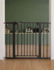 NEW - BABELIO BEBAM17 28  H x 26-43  W BABY GATE for STAIRS  DOORWAYS BLACK 
