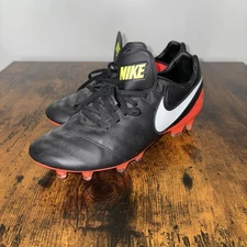 Nike Tiempo Legacy II FG Soccer Cleats Mens 6.5 Black Hyper Orange 819218-018