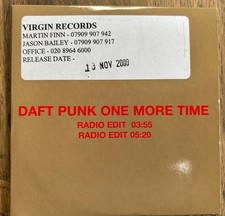 Daft Punk One More Time Promo CD Single Card Sleeve (Rare)