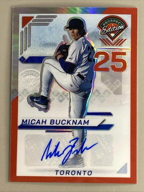 2025 Panini Prospect Edition Micah Bucknam Red Prizm Auto /199 Blue Jays I-7970