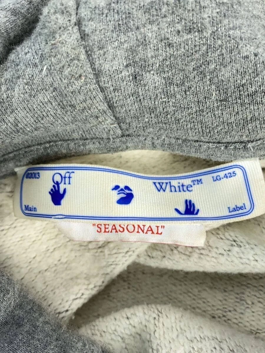 OFF WHITE Felpa con Cappuccio XL Cotone Grigio Stampa Ombb085f22fle006 Condizione