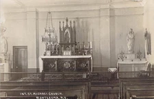 Montezuma, New York,  Interior of St. Michael Church, Closed 1985, Postcard RPPC