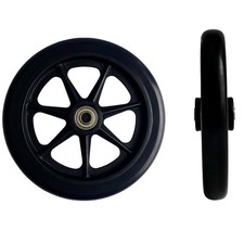 1Pcs 6 Inch Black Wheels for Walker - Universal Hard Rubber Walker Wheels