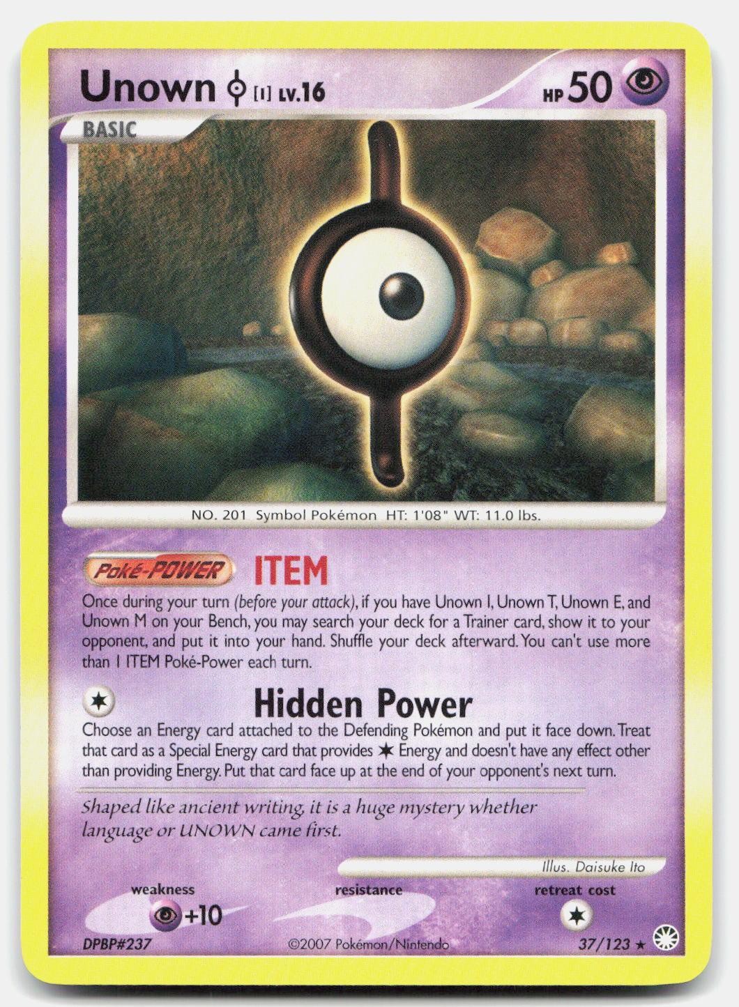 Unown [I] 37/123 Rare Mysterious Treasures Pokemon Lightly Played