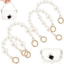 4 Pcs Pearl Bag Strap Short Handbag Purse Pearl Chain Imitation Bead Handle Chai