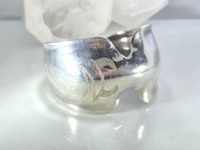 RLM STUDIO 925 Sterling Silver  Personalized Cuff Bracelet 43.5 GRAMS
