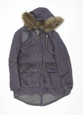 Grauer Parka Mantel Damen UK Größe 14 Label Lab