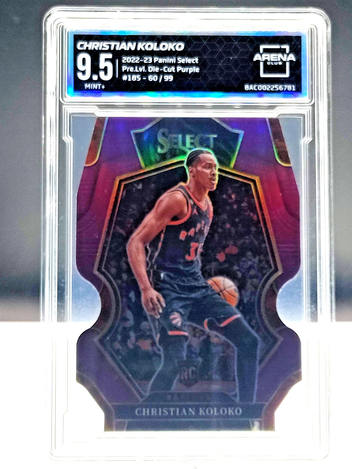 2022-23 Panini Select Christian Koloko 185 Die-Cut Purple 60/99 RC Mint 9.5