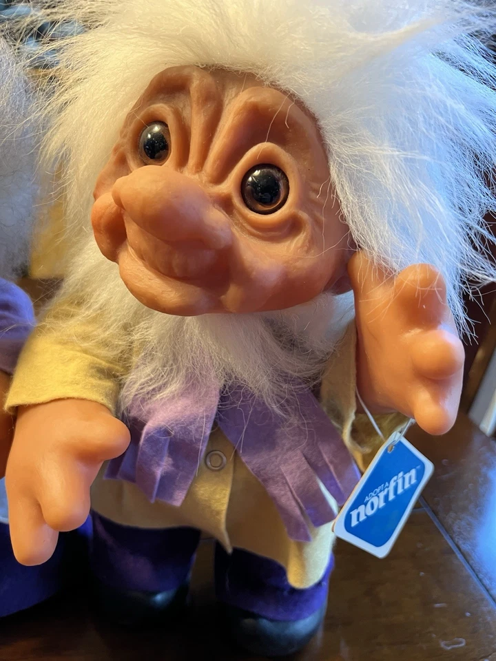 Винтажные большие 13-дюймовые норфинские бабушки и дедушки тролли Thomas Dam ОЧАРОВАТЕЛЬНЫЕ с бирками - Изображение 3 из 4