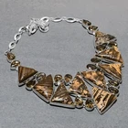 Coffee Bean Jasper Smoky Quartz Gemstone Handmade Jewelry Necklace 18" SR 7069