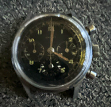 Gallet Jim Clark Men’s Chronograph Wristwatch Black Dial Steel Silver Bezel