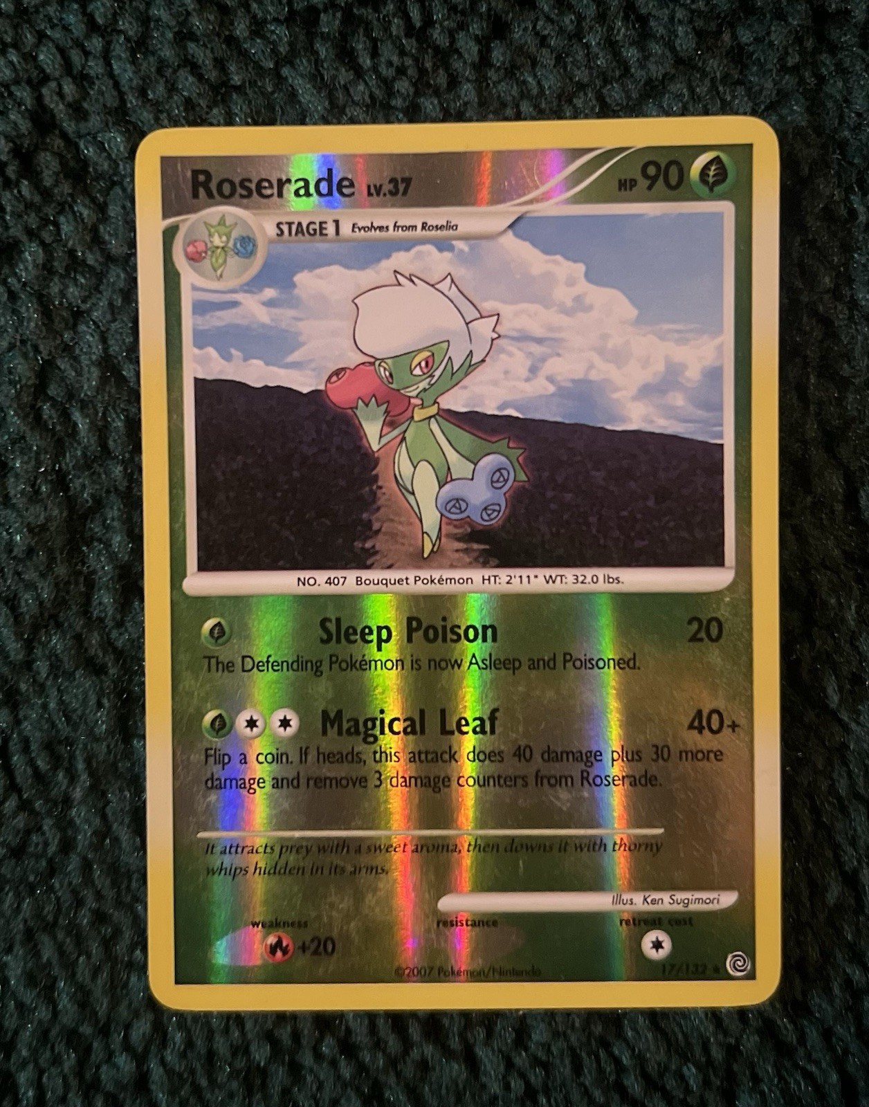 Pokemon Card - Roserade Secret Wonders 17/132 Holo Reverse Holo Rare