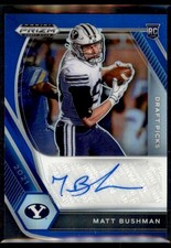 Matt Bushman 2021 Panini Prizm Draft Picks Blue Prizms RC Autograph Auto 006/149