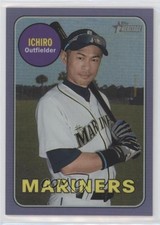 2018 Heritage High Number Hot Box Chrome Purple Refractor Ichiro Suzuki HOF 03yv
