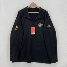 The North Face Pullover Mens 2XL Tech 1/4 Zip Fleece Sprint Logo Black Workwear