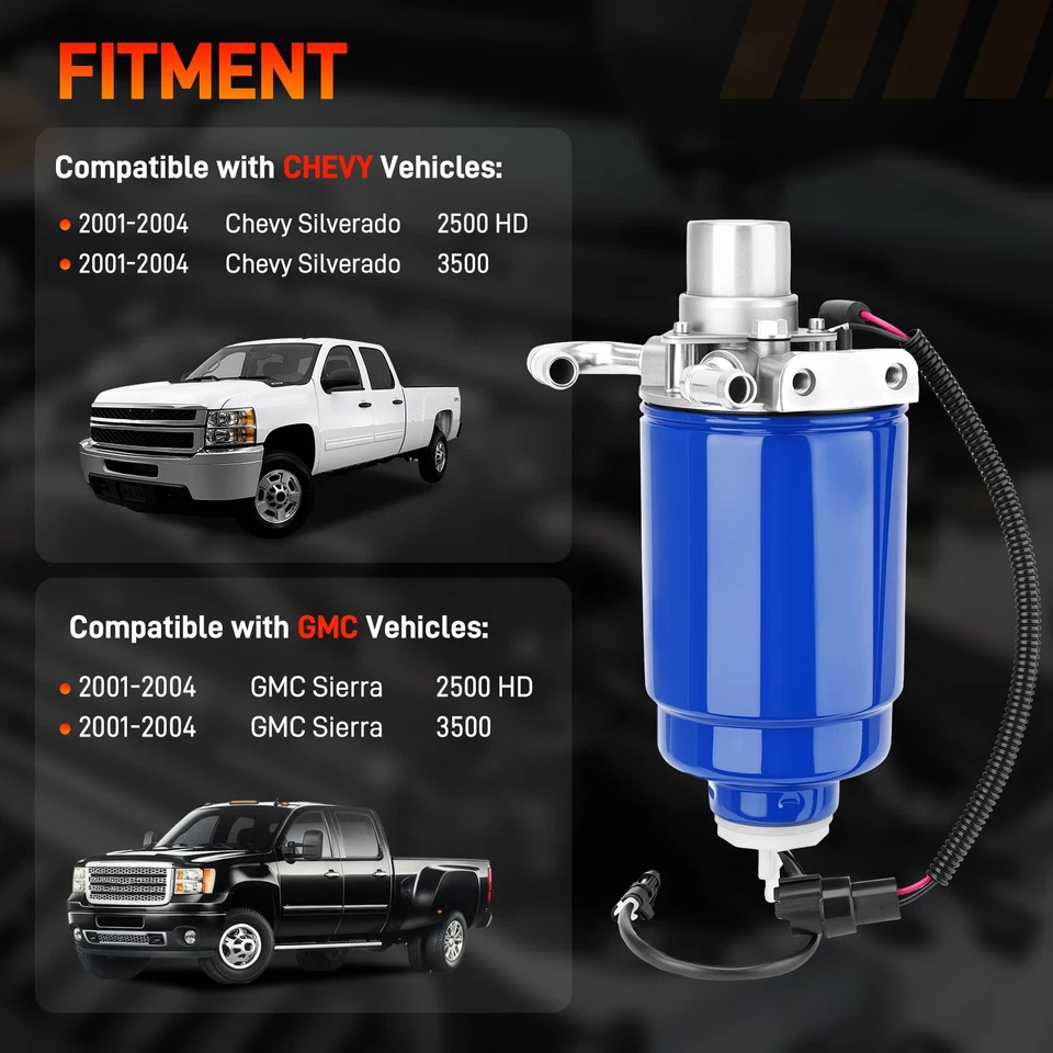 Conjunto de carcasa de filtro de combustible Duramax LB7 6,6 L para Chevy Silverado Sierra 01-04 Foto 3 de 4