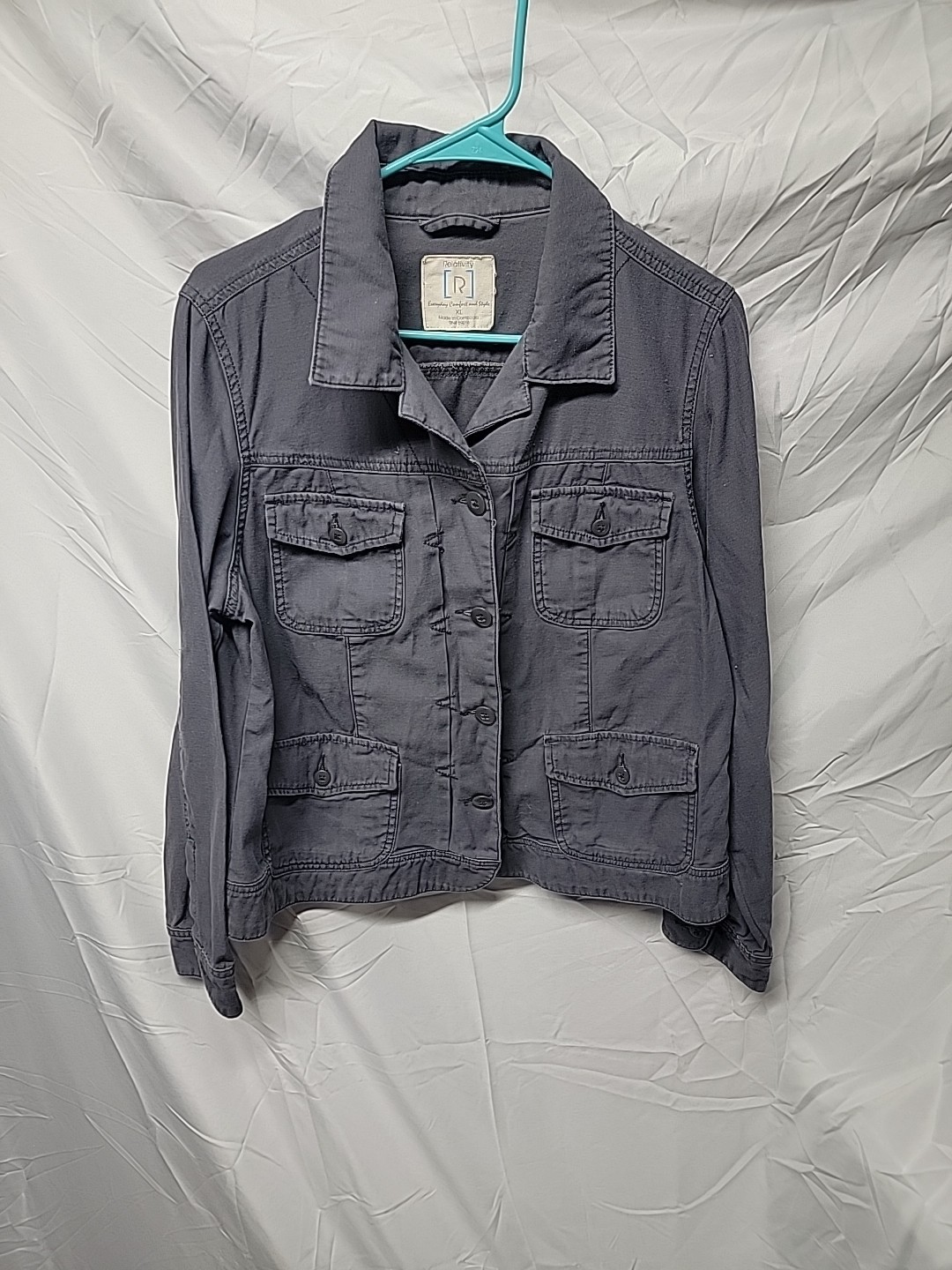 Relativity Mens Gray Milatary Jacket - image 6