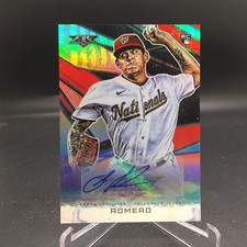 Seth Romero 2021 Topps Fire Autographs AV-SR Washington Nationals Rookie