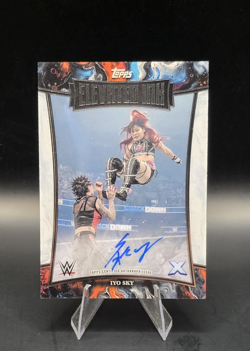2025 Topps Exalted WWE Iyo Sky Elevated Ink Autograph Card On Card