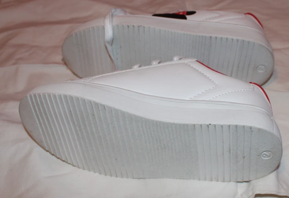 Children's Size 2 Disney Minnie Mouse Sneakers Shoes White Red Bow - Image 4 of 4