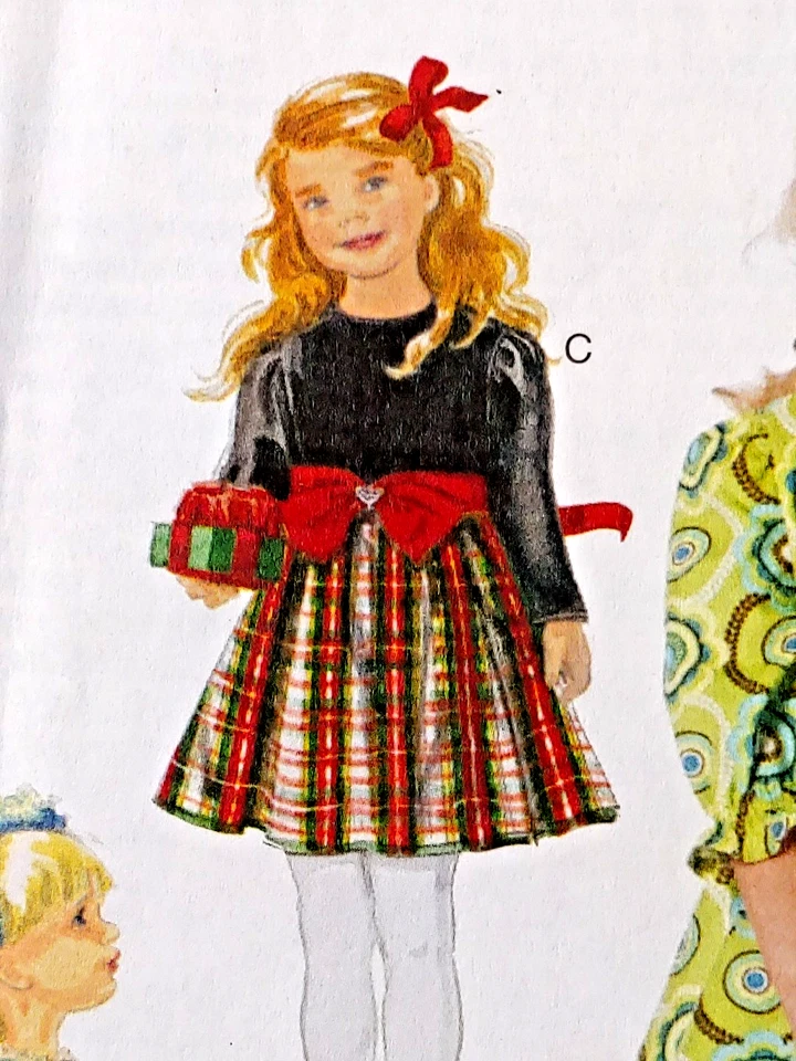 EASY Girl's Lined Dresses, McCalls M6197 Sizes 2 3 4 5 Sleeve & Trim Variations - Image 3 of 4