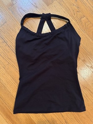 Prana Quinn Chakara Tank Top Strappy Shelf Bra Yoga Black Women's XS