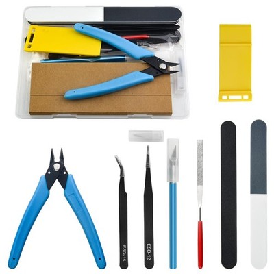 BXQINLENX Professional 9 PCS Model Tools Kit Modeler Basic Compact, Blue