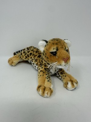 Fiesta 10'' Stuffed Plush Bean Bag Lying Leopard Animal Toy #A17694