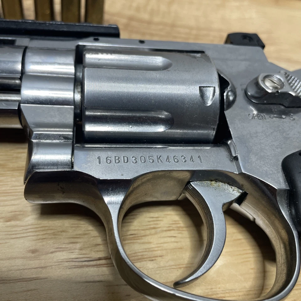 BEAR RIVER 4” EXTERMINATOR CHROME TACTICAL B. B REVOLVER 400 FPS B1063 - Image 2 of 4