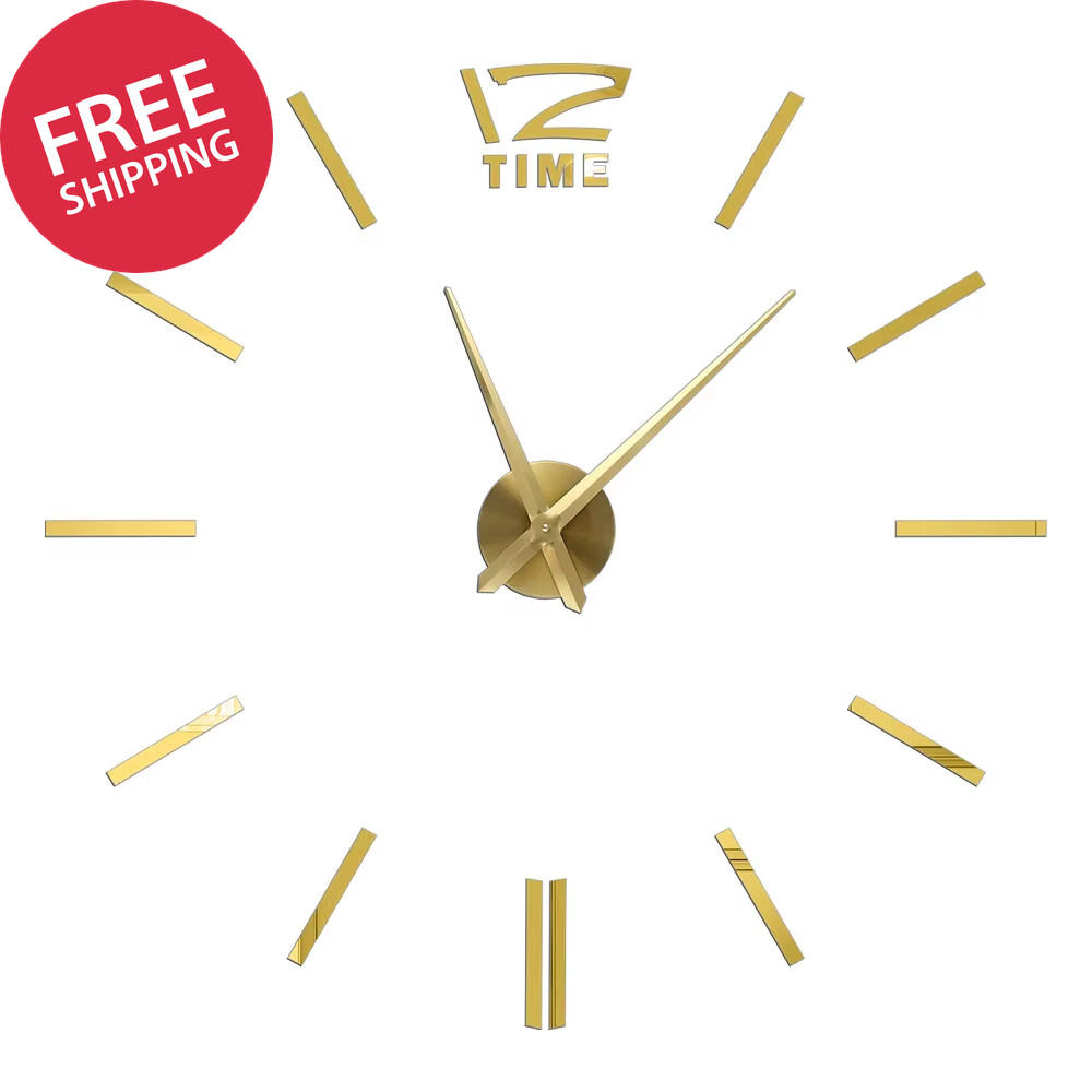 Large 3D DIY Acrylic Silent Quartz Wall Clock Modern Home Fashion Watch Decor