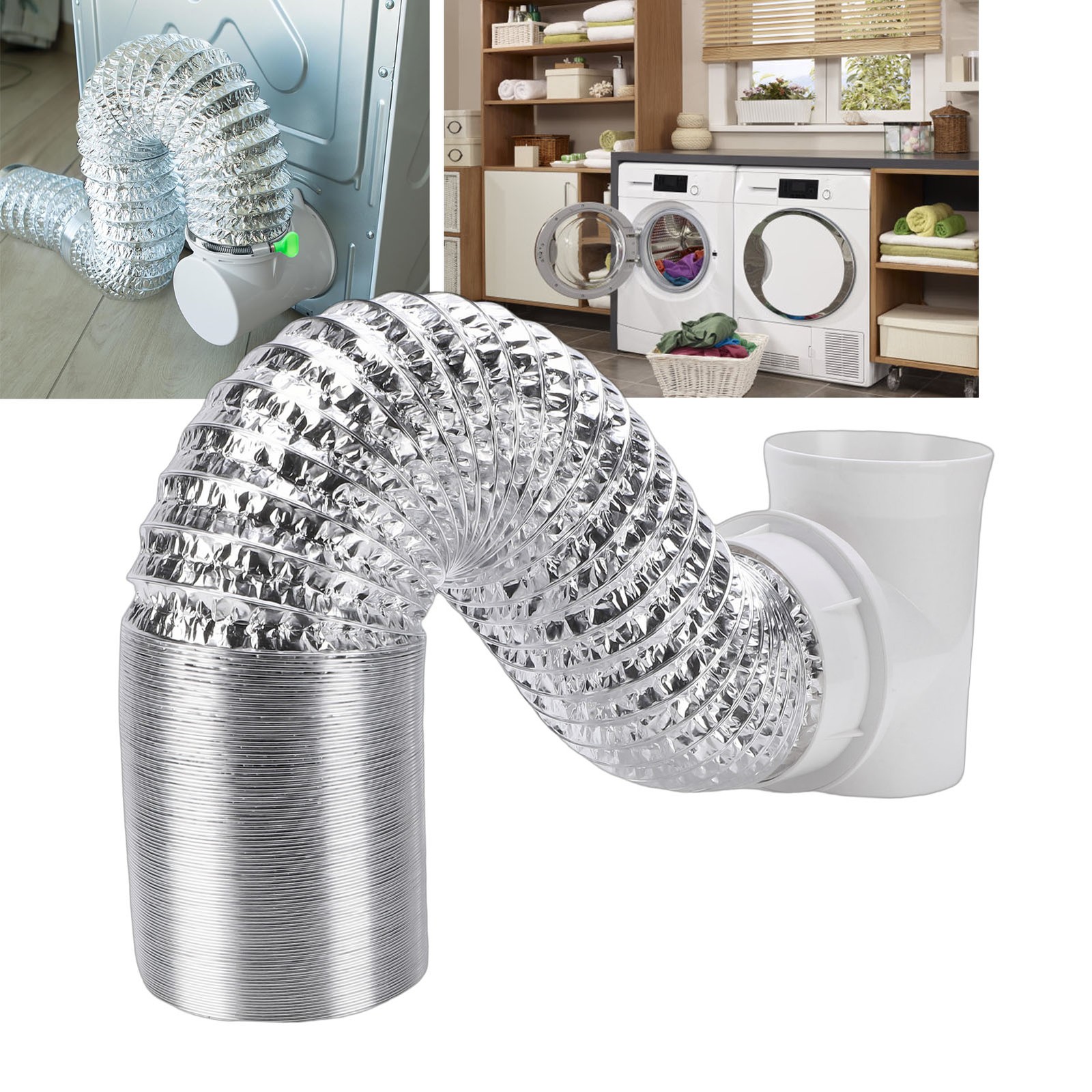 Space Saving Dryer Vent Connector Kit With Airtight Gasket For Better Sealing