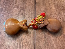 Vintage Brown Wooden Castanets Musical Instrument 3  