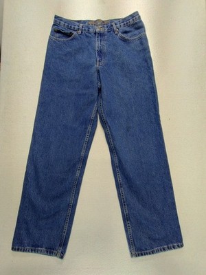 Eddier Bauer Relaxed Fit Straight Leg Jeans 34x32(actual 32x32) Dark Wash Blue