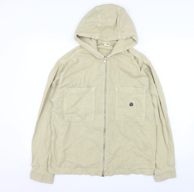 Zara Jungen beige Baumwolle Kapuze durchgehender Reißverschluss Jacke 13-14 Jahre