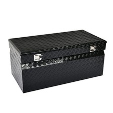 48 Aluminum Truck Box 5 Bar Tread Tool Box Trailer Cargo Storage Lockable Black 48 Aluminum Truck Box 5 Bar Tread Tool Box Trailer Cargo Storage Lockable Black