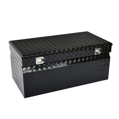 48'' Aluminum Truck Box 5 Bar Tread Tool Box Trailer Cargo Storage Lockable Black