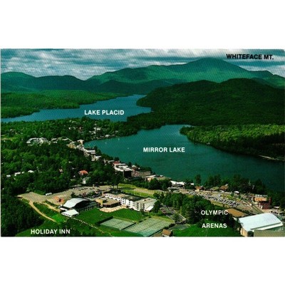 Lake Placid New York Mirror Lake Olympic Arena Postcard Unposted