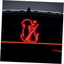 Cat Dog Wiper Sticker for Cars, Waterproof Vinyl Cute Dog Waving Tail Rear Red