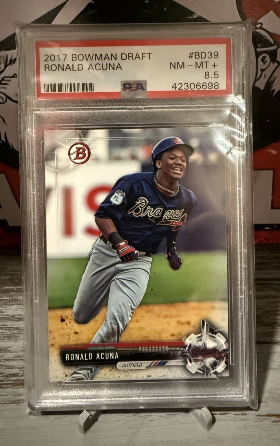 2017 Bowman Draft #BD-39 Ronald Acuna Jr RC Graded PSA 8.5 NM-MT Braves Rookie🔥